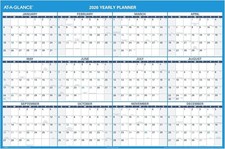 AT-A-GLANCE 2026 Erasable Calendar, Dry Erase Wall Planner, 48" x 32", Extra ...