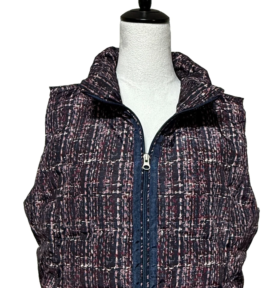 Chaleco acolchado Lands End para mujer grande pequeño 14-16 púrpura plumón hiper seco cremallera completa Foto 4 de 4