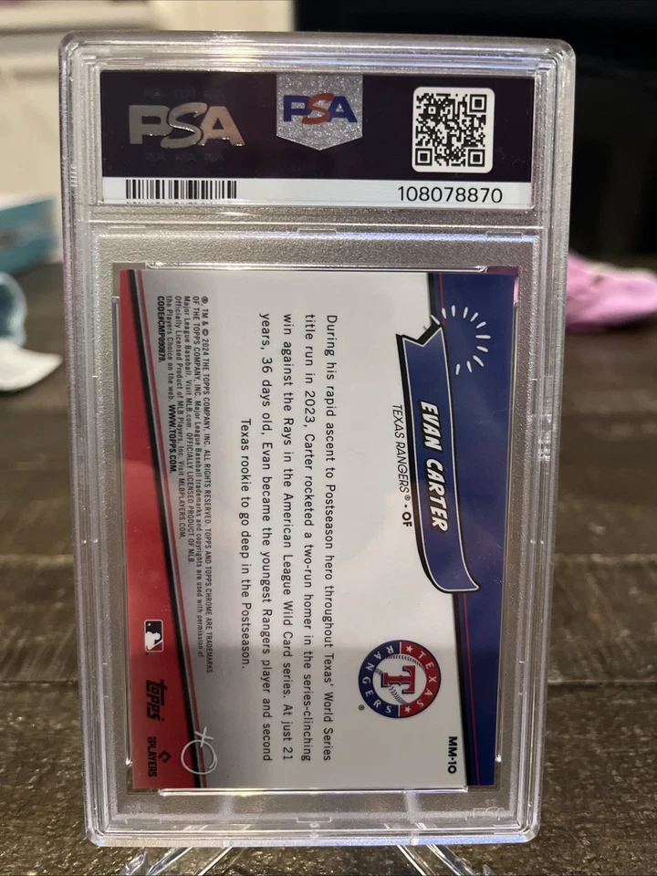 2024 Topps Chrome Update Series - Major League Minis Evan Carter #MM-10 (RC) - Image 2 of 2