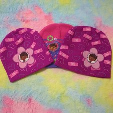 Disney Doc McStuffins Beanie Hats Winter Youth Girls Purple Pink Lot Of 3