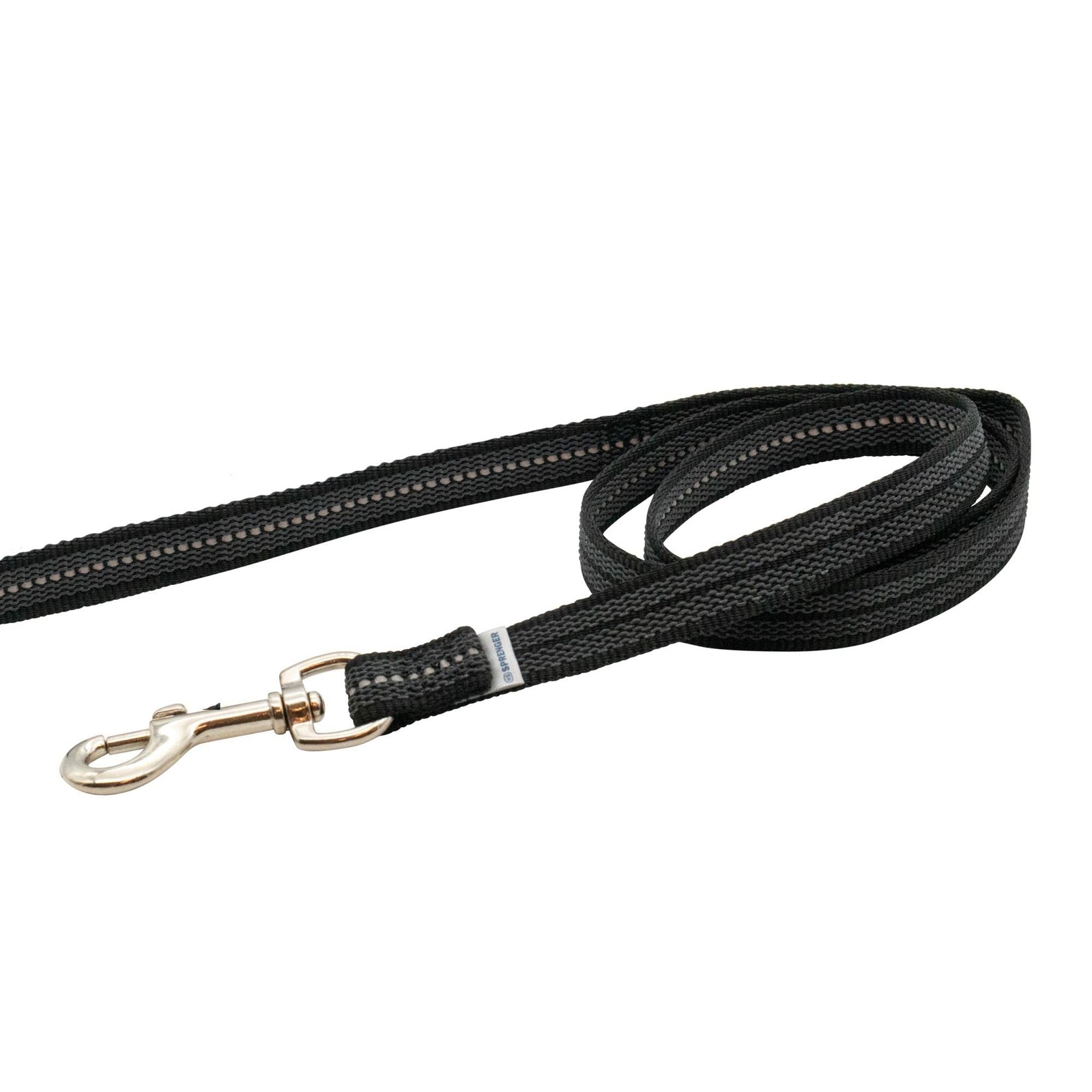 Laisse en nylon caoutchouté 3 m pour chien sangle de dressage étanche noire
