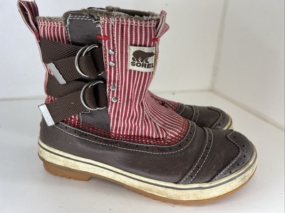 WMNS SOREL Tivoli Slip Navy Red White Stripe Waterproof Boots Sz