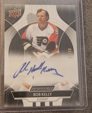 2024-25 Upper Deck Engrained Icons Bob Kelly Ebony Auto 33/49 - Flyers  SSP 