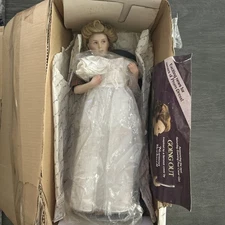 Danbury Mint Girl W/ Prom Dress Porcelain Doll