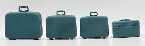 VTG 1960's Barbie Turquoise 4-Piece Samsonite Luggage Set - Complete - Excellent