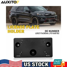 Black Plastic License Plate Holder Fits 2020-2024 Ford Explorer Front Bumper OEM