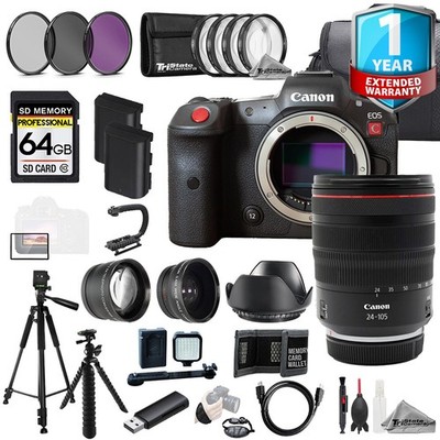 Canon EOS R5 C + 24-105mm f/4L IS USM Lens+1Yr Warranty+64GB +Ext Bat-MEGA Kit