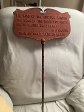 Vtg Orig KISS of the SUN Poem Cast Aluminum METAL GARDEN Art SIGN Moultrie Mfg