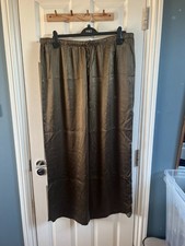 Reformation 100% Silk Wide Leg Olina Trousers Size 3XL / UK 24 Khaki Green