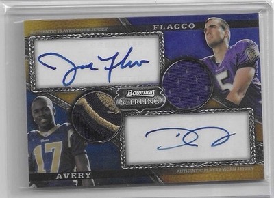 JOE FLACCO 2008 Bowman Sterling Auto Patch RC *JERSEY SERIAL MATCH 05/75 #AR-26