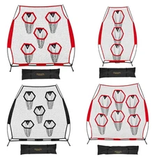 Uimoso Portable Football Trainer Net for QB Practice in Red and Black