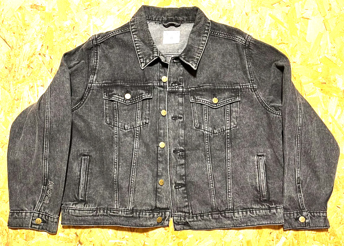 Love In Faith Acid Wash Black Denim Jean Jacket Womens 3X