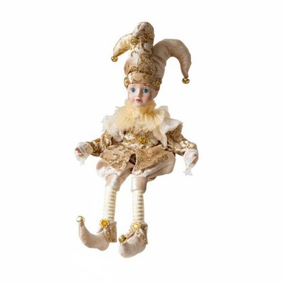 Sitzende Weihnachtsfigur feine Verarbeitung Porzellangesicht-Puppe