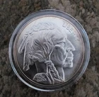 1 Oz Silver Buffalo Round Coin .999 Fine, Liberty, No date, Uncirculated