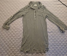 Carly Jean women's Medium gingham B& W. shirt dress- half-button front.