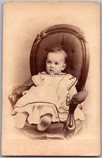 Antique CDV Circa 1860s F. Gutekunst Cute Baby Fancy Dress Philadelphia