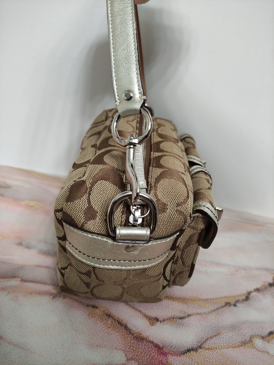 Coach Legacy Signature Double Turn lock Mini Pouch Handbag