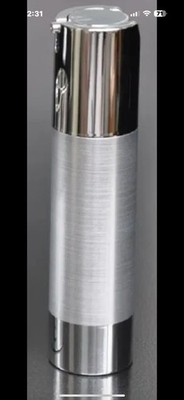 (200) High Quality AIRLESS PUMP BOTTLES Silver 50ml Cream, Serum Lotion REUSABLE
