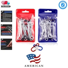 Mini Wrench Set Metric SAE Ignition Wrench Sets Open and Box End Wrench Set S...