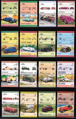 500 DIFFERENT CARS Auto 100 Leaders of the World MNH Mint Car Stamp Collection - Picture 10 of 17