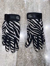 CHILD SSG GIRLS ZEBRA ENGLISH LEATHER RIDEING GLOVES STYLE 8600 SMALL