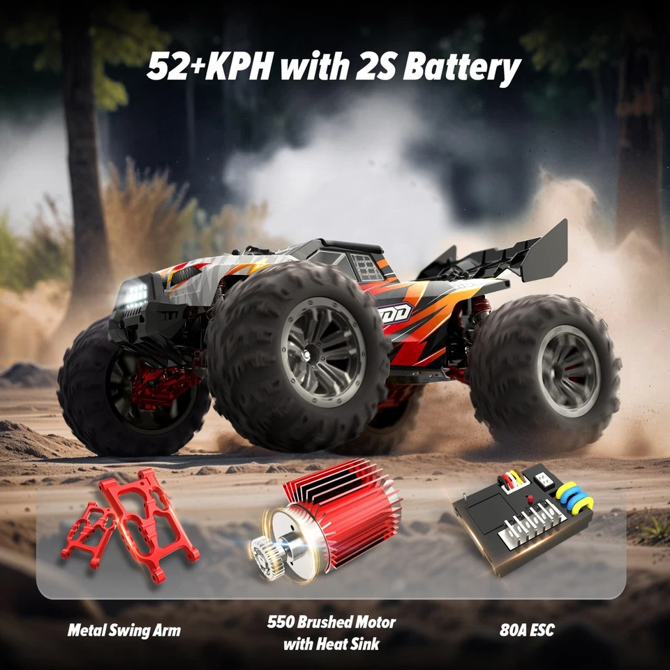 Hosim 1:14 RC Car RC Monster Truck Remote Cotrol Car RTR 4WD OFF-Road X03 - Image 2 of 4