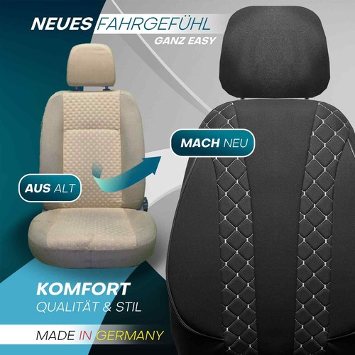 Fundas de asiento de coche Prime adecuadas para Volvo XC40 desde 2017 (blanco y negro) | NUEVO - Imagen 6 de 10
