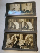 Lot of 3 Vintage Stereoscope Viewer Cards Couples Drunk Funny PB2