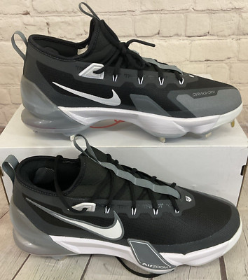 Nike FB2906 001 Force Zoom Trout 9 Elite Metal Baseball Cleat Black White US 10