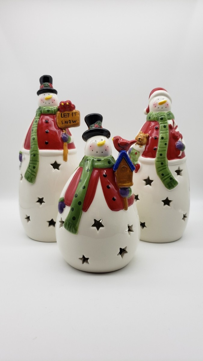 Set of 3 Snowmen with Color Changing LED Lights from Costco with