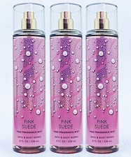 3 Bath  Body Works PINK SUEDE Fine Fragrance Mist Body Spray 8 oz