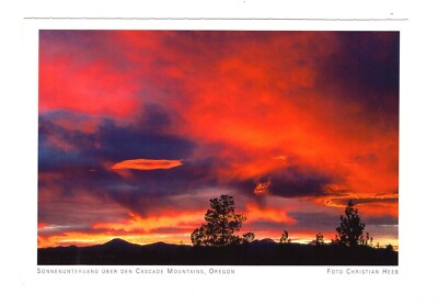 AK Ansichtskarte Sonnenuntergang über den Cascade Mountains / Oregon / USA