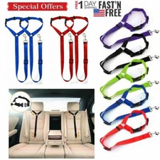 Lot Pet Dog Cat Safety Seat Belt Strap Car Headrest Restraint Vehicle Adjustable