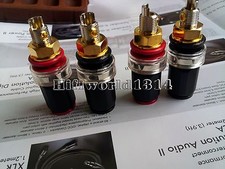 4x HIFI Copper Rhodium Plated Speaker Amplifier Terminal Binding Post Socket