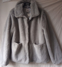 Sainsburys Tu Grey Faux Fur Jacket Size 16