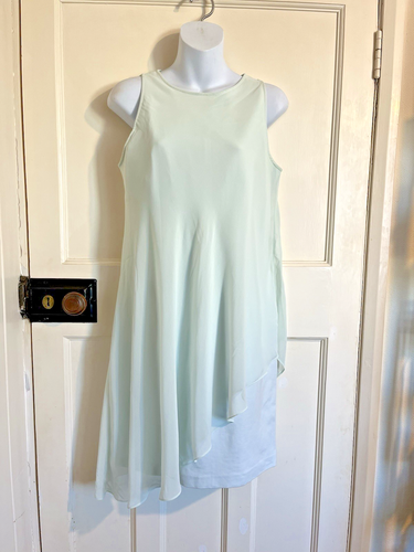 Ted Baker Dress Mint Asymmetric Drape Sleeveless Size 3 UK 12