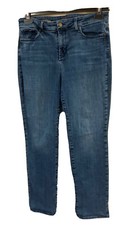 NYDJ Women's Jeans Sz 14 Marilyn Straight Jeans Blue Stretch High Rise