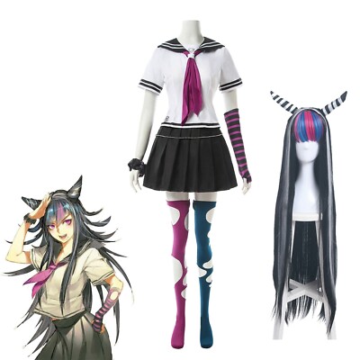 Danganronpa Dangan Ronpa Ibuki Mioda Cosplay Costume Wig School Uniform  Full Set