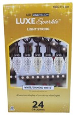 Gemmy Lightshow 24 Count 23 ft C9 Luxe Sparkle White LED Christmas Lights