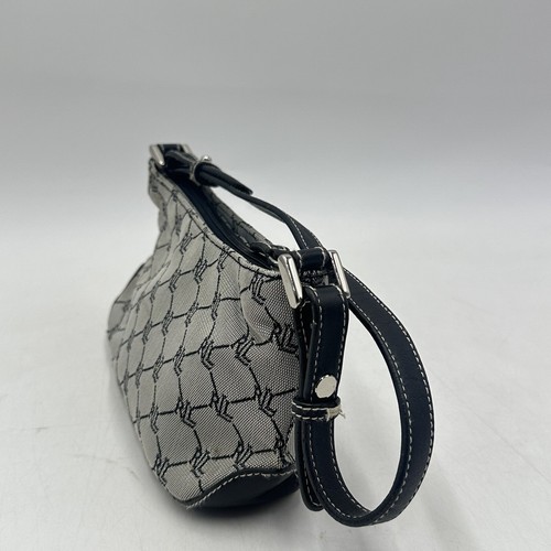 Ralph Lauren Pequeño Monograma Bolso de Hombro Cartera Bolso de Mano Gris Negro Correa - Imagen 4 de 12