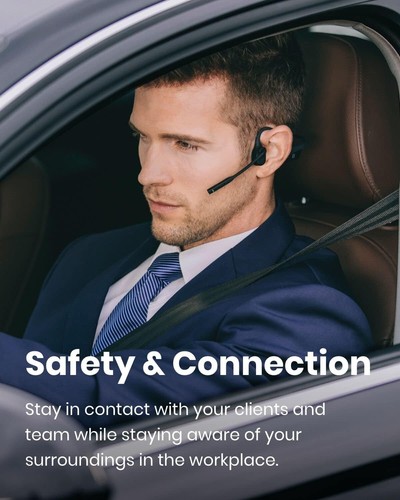 AfterShokz OpenComm Open-Ear Bone Conduction Stereo Bluetooth Headset - Slate... - Picture 3 of 11