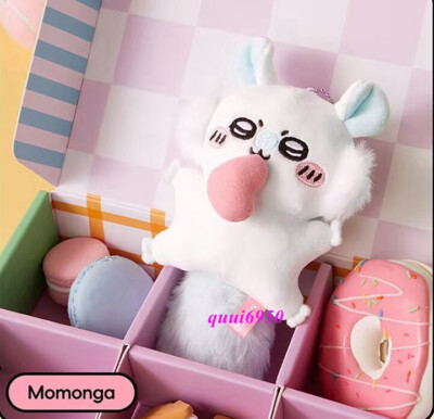 New Lovely Chiikawa Peach Heart Momonga Doll Toy Keychain Key