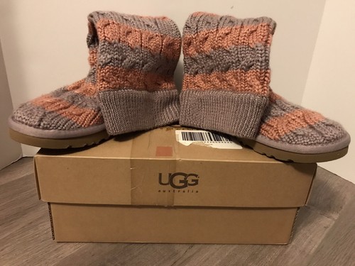 ugg stripe cable knit Boot size 5 | eBay