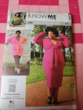 Know Me Mimi G Pattern ME2050 Vee Neck Dresses Sizes 20W 22W 24W 26W 28W UNCUT