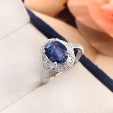 Flawless Awesome Blue Sapphire 925 Sterling Silver Handmade Ring Wedding Gifts