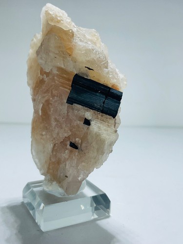 Turmalina negra-cuarcita-simbiótico-turmalina-cuarzo-100 g-base de exhibición de vidrio - Imagen 1 de 12