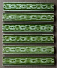 6 GERMANY - ANTIQUE ART NOUVEAU MAJOLICA BORDER TILE C1900