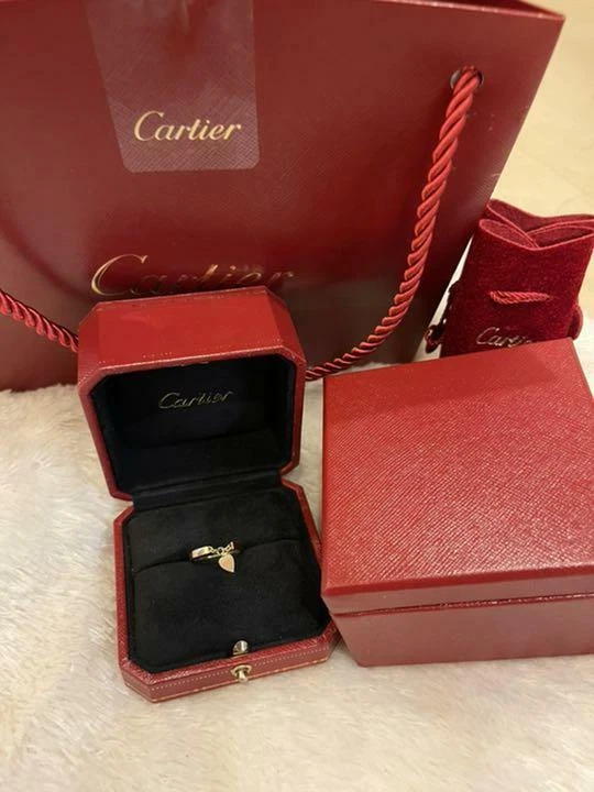 CARTIER Mon Amour Ring Pink Gold 18K Heart Motif Size 48 Ladies