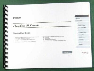 Canon PowerShot G1 X Mark III Instruction Manual: 231 Pages & Protective Covers