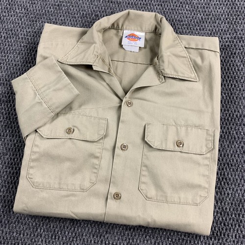 Beige Brown Work Shirt Front Pockets | eBay